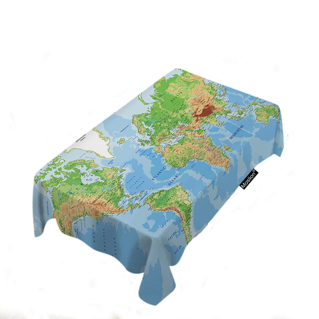 Amazon｜Moslion Map テーブルクロス ホームデコレーション 世界地図